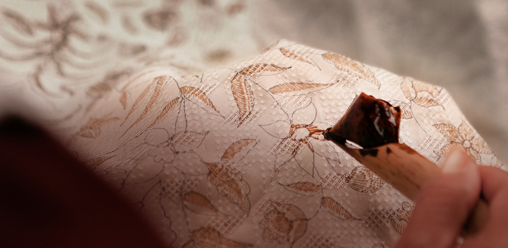 Close-up of Batik fabric being crafted